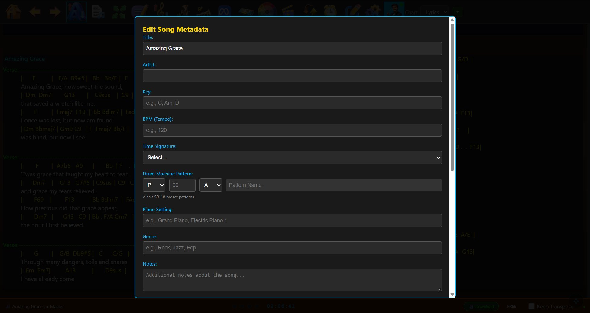ShowTime song metadata editor